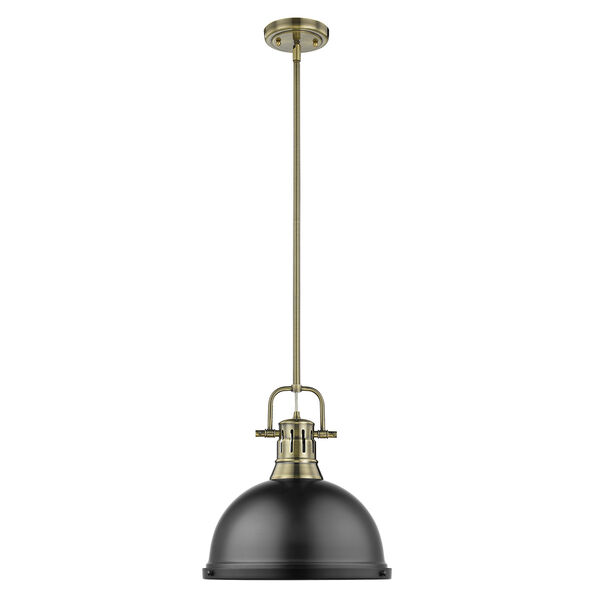 Duncan Aged Brass and Black 14-Inch One-Light Pendant, image 2
